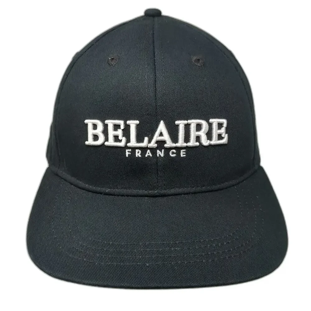 Luc Belaire France Snapback Hat Black White One Size Embroidered Cotton Logo